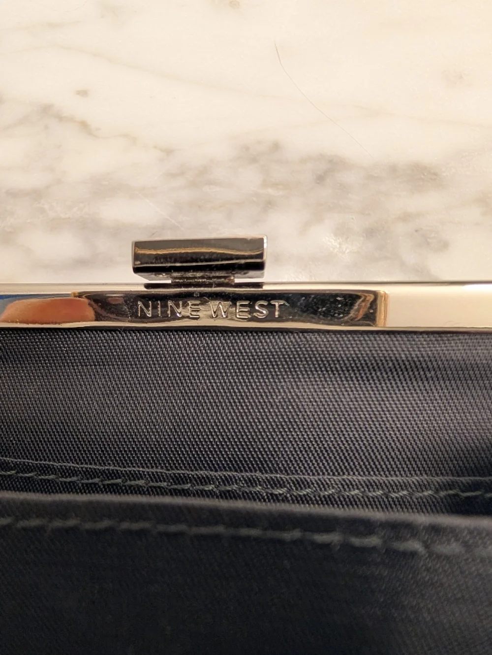 Nine West Burgundy Leather Wallet with Gold  Kisslock